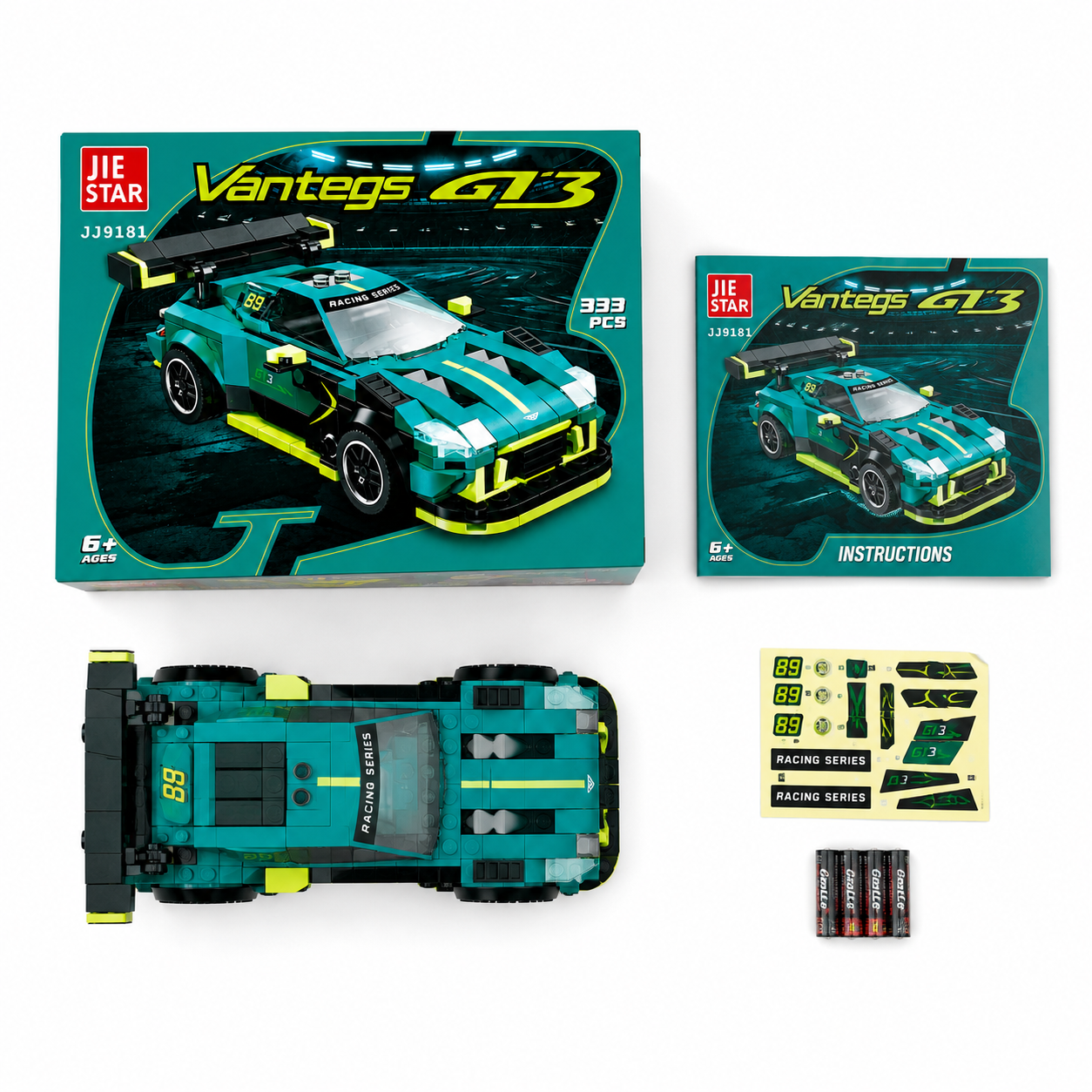 Racing Sports Car Building Blocks Set — 333 Pieces DIY Toy