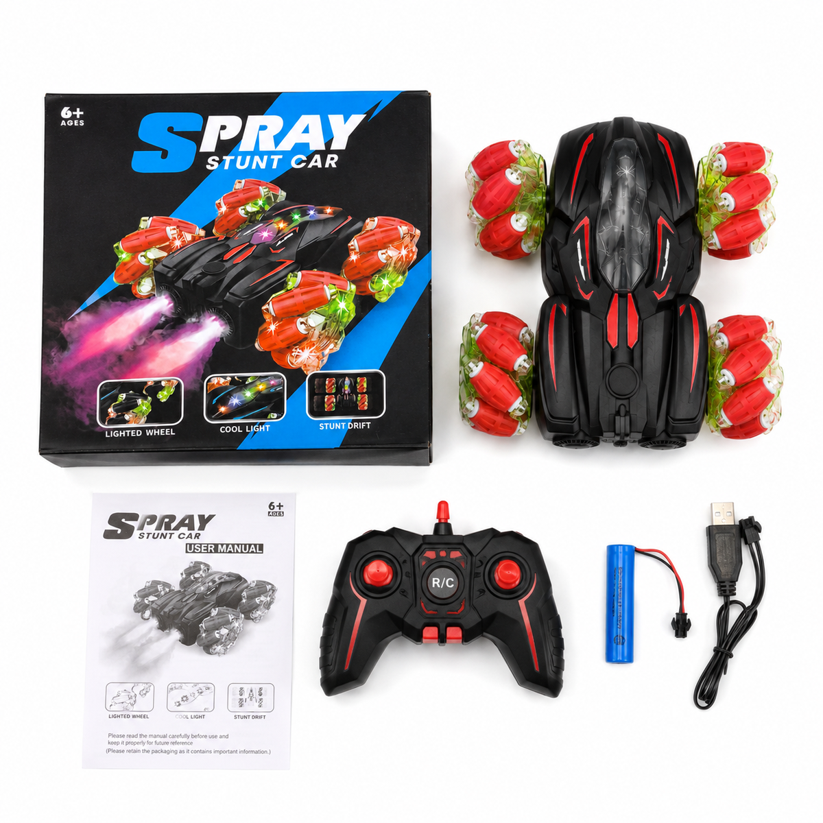 Spray Stunt Car — RC Stunt Car with Light Mist Effect