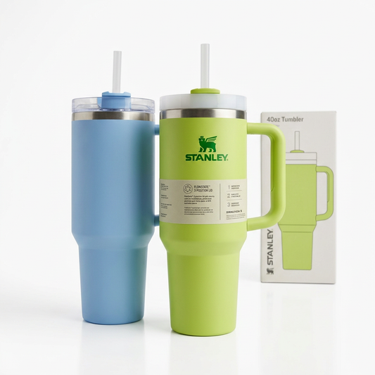 40oz plain matte insulated tumbler with handle and straw