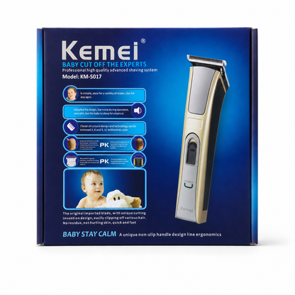 Kemei KM-5017 Rechargeable Hair Clipper & Trimmer — Low Noise, 3/6/9/12mm Combs