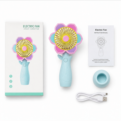 Flower Handheld Fan — Portable Rechargeable Mini Fan