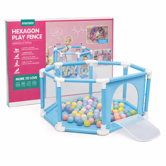 Hexagon Baby Play Fence — Safe Play Area with Crawl-Through Design