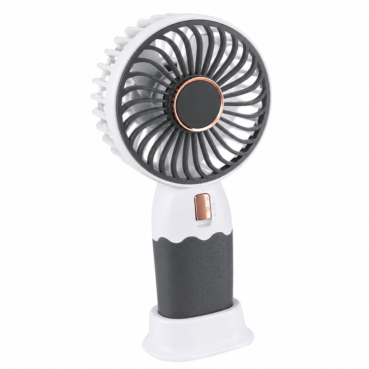 Mini desk fan blade and grille close-up detail