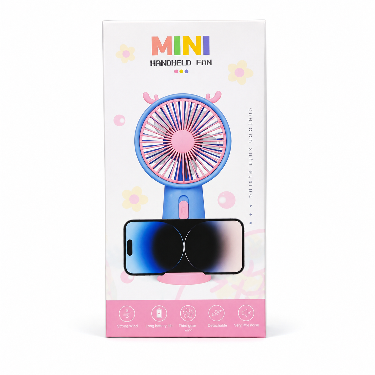 Cartoon mini handheld fan package contents