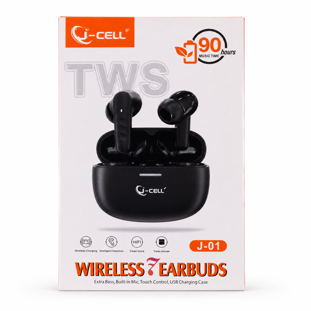 Q-CELL J-01 package contents flat lay with cable