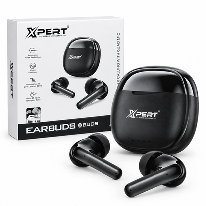 Xpert XBT-818 Wireless Earbuds — ENC, Quad Mic, Gaming Mode