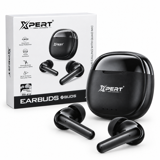 Xpert XBT-818 Wireless Earbuds — ENC, Quad Mic, Gaming Mode