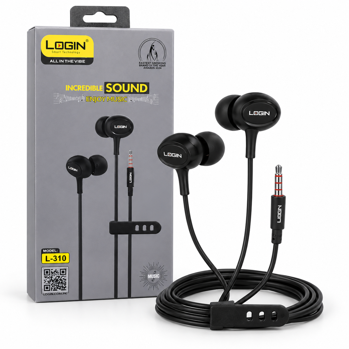 Login Cleon Type-C Wired Earphones — Volume Control, Built-in Mic