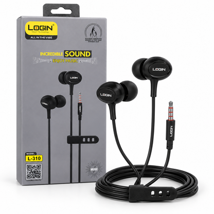 Login Cleon Type-C Wired Earphones — Volume Control, Built-in Mic
