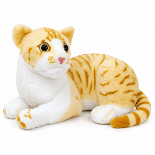 White long fur shaggy plush toy, studio photo
