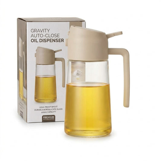 Sprayable and Pourable Glass Oil Bottle — 2-in-1 Spray and Pour