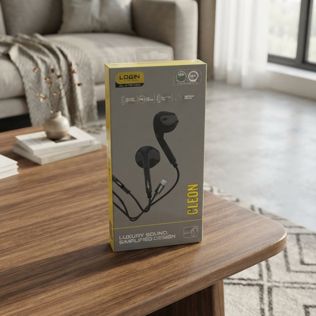Login Cleon Type-C Wired Earphones — Volume Control, Built-in Mic
