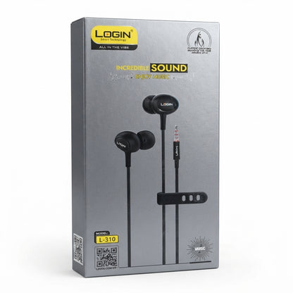 Login L-310 Wired In-Ear Earphones — 3.5mm Jack