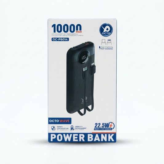 Octo Wave OC-PB014 10000mAh Power Bank — 22.5W Fast Charging, Digital Display