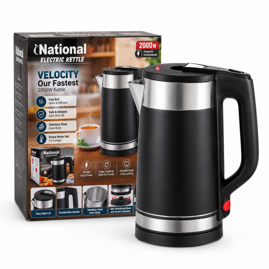 Kenwood Pro-Safe Electric Kettle 2.0L — Double-Wall Black, Model 2025 (AZ-18)