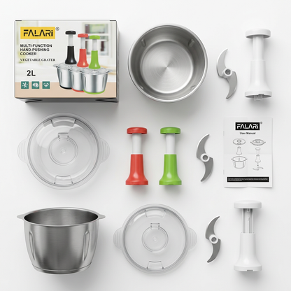 FALARI 2L chopper package contents flat lay