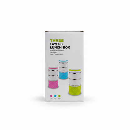 Three Layers Lunch Box – Retail Box Studio Shot